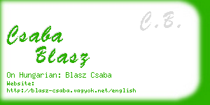 csaba blasz business card